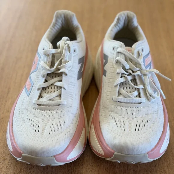 New Balance Women's Cream and Pink Fresh Foam Running Sneakers - Picture 2 of 5